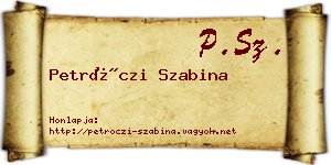 Petróczi Szabina névjegykártya